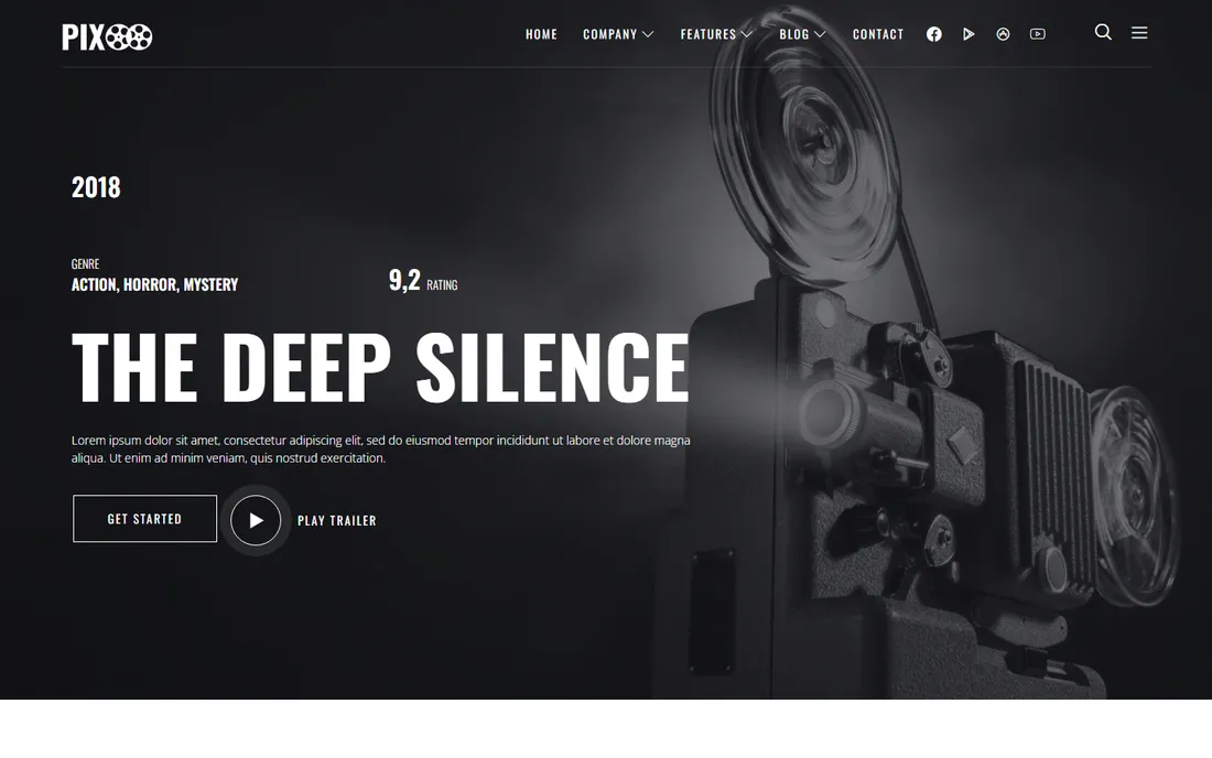 Film & media studio website design style